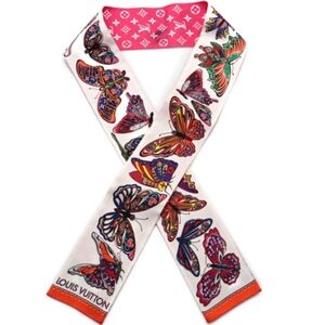 Louis Vuitton Monogram World of Love Bandeau Twilly Scarf Bag Charm Neckerchief